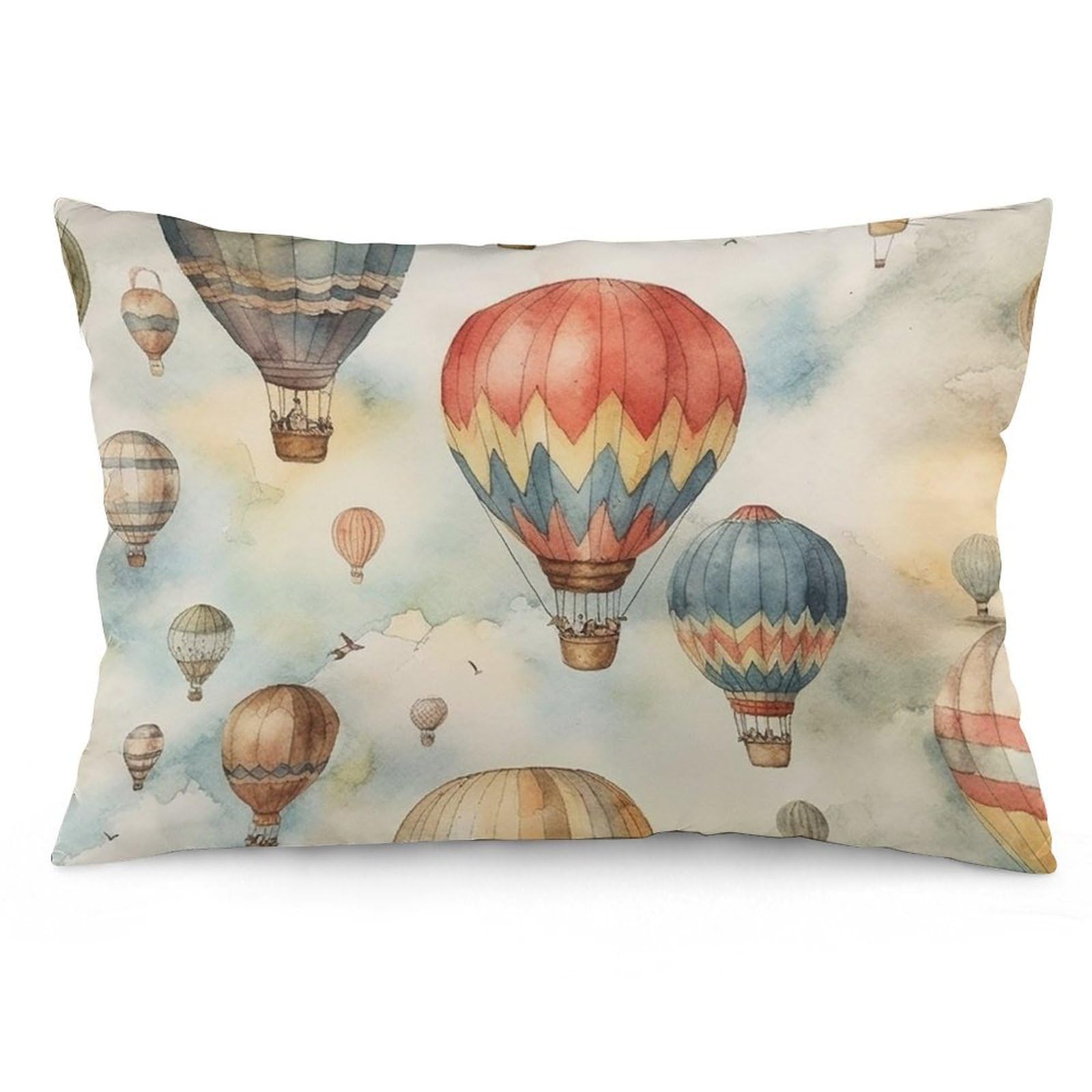 NTVOWPZO 2 Pack Decoration Throw Pillow Covers 20"x30" Pillowcases Covers Watercolor Hot Air Balloon Pillowcases Modern Farmhouse Home Decor Sofa Cushions Covers for Couch Bed Living Room