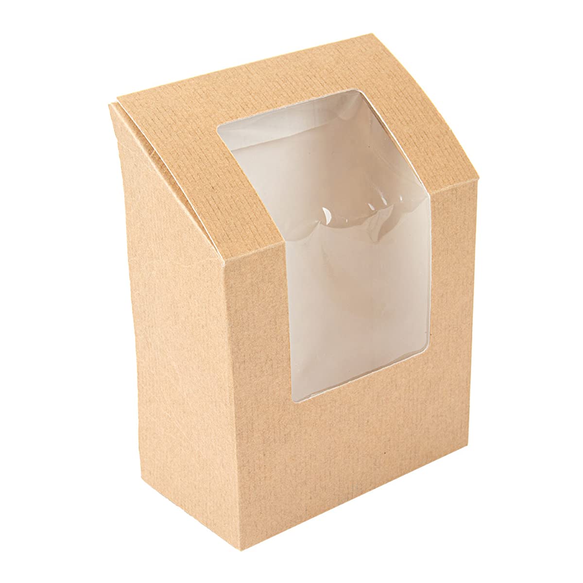 García de Pou - 100 unité Boîtes Avec Fenêtre Pour "Tortilla" 'Thepack' 220 G/M2 + Opp 9,2X5,1X9,2/12,5 Cm Naturel Carton Ondulé Nano-Micro