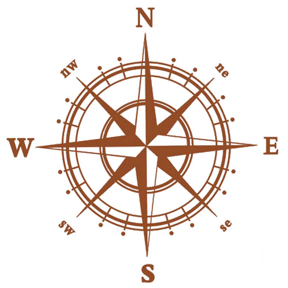 BooDecalNavigation Compass Wall Decals Stickers Decors for Living Room