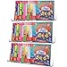 Sooyee 3 Pack 15 Inch Acrylic Invisible Kids Floating Book Shelves for Kids Room,Modern Picture Ledge Display Shelf Toy Storage Wall Shelves,Clear