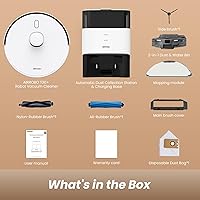 Vista 9 de AIRROBO Robot aspirador y trapeador T30+, vaciado automático de 75 días, succión de 12,000 Pa, evita obstáculos inteligente activo, cepillo sin