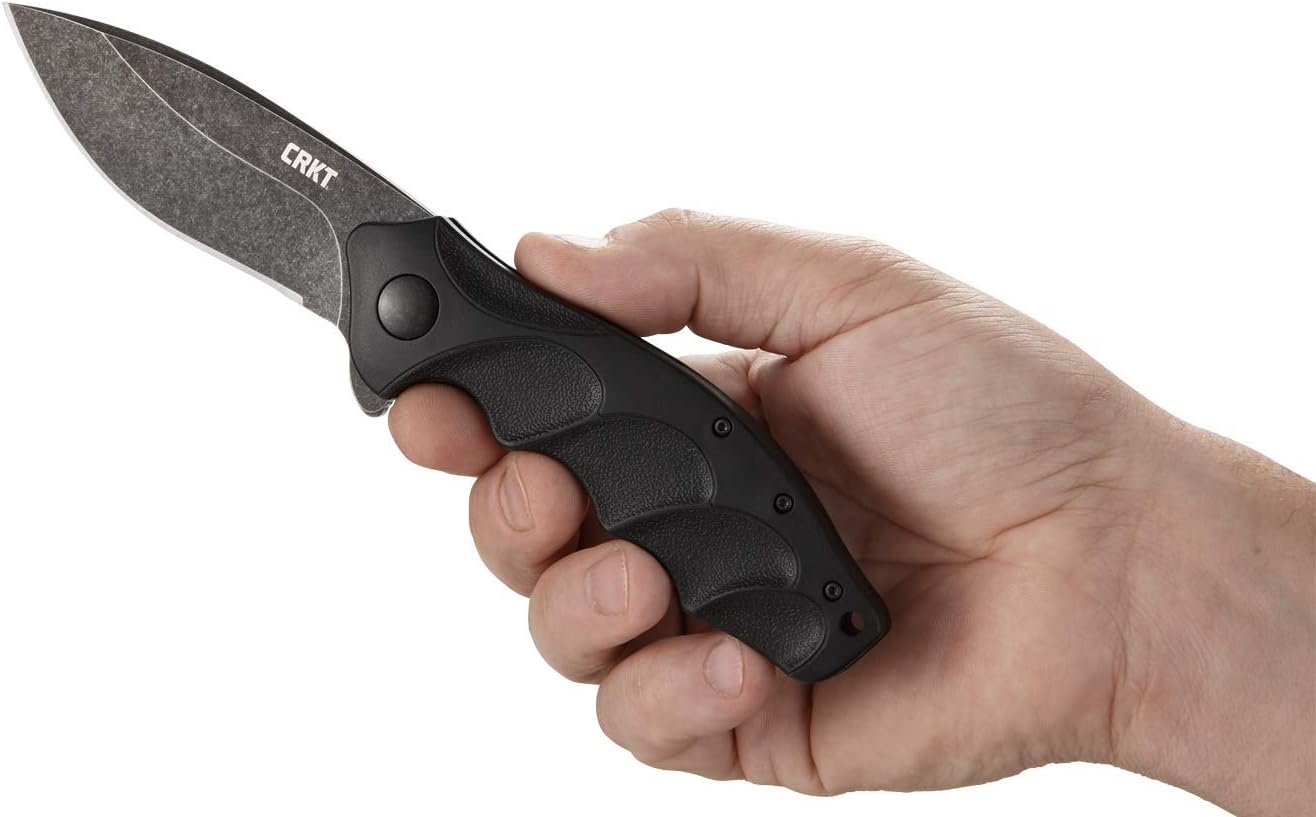 CRKT Foresight Assisted Folding Knife with Liner Lock: 1.4116 Plain Edge Blade, Glass-Reinforced Nylon Handle, Pocket Clip, K221KKP