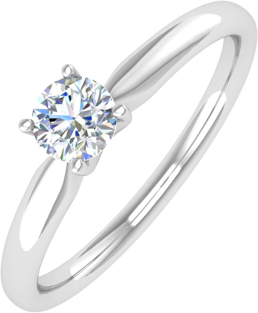 1/4 Carat 4-Prong Set Solitaire Diamond Engagement Ring Band in 10K Gold