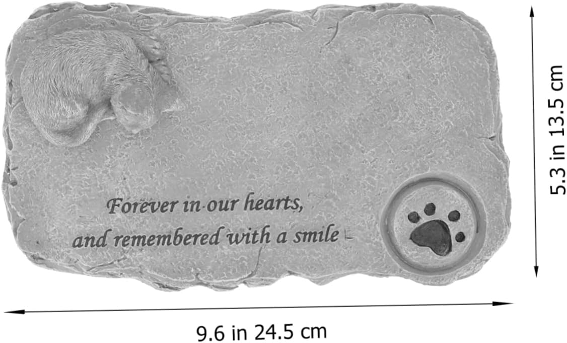 Hemoton Cat Memorial Statue Outdoor Pet Decor Resin Kitten Design Tombstone Ornaments