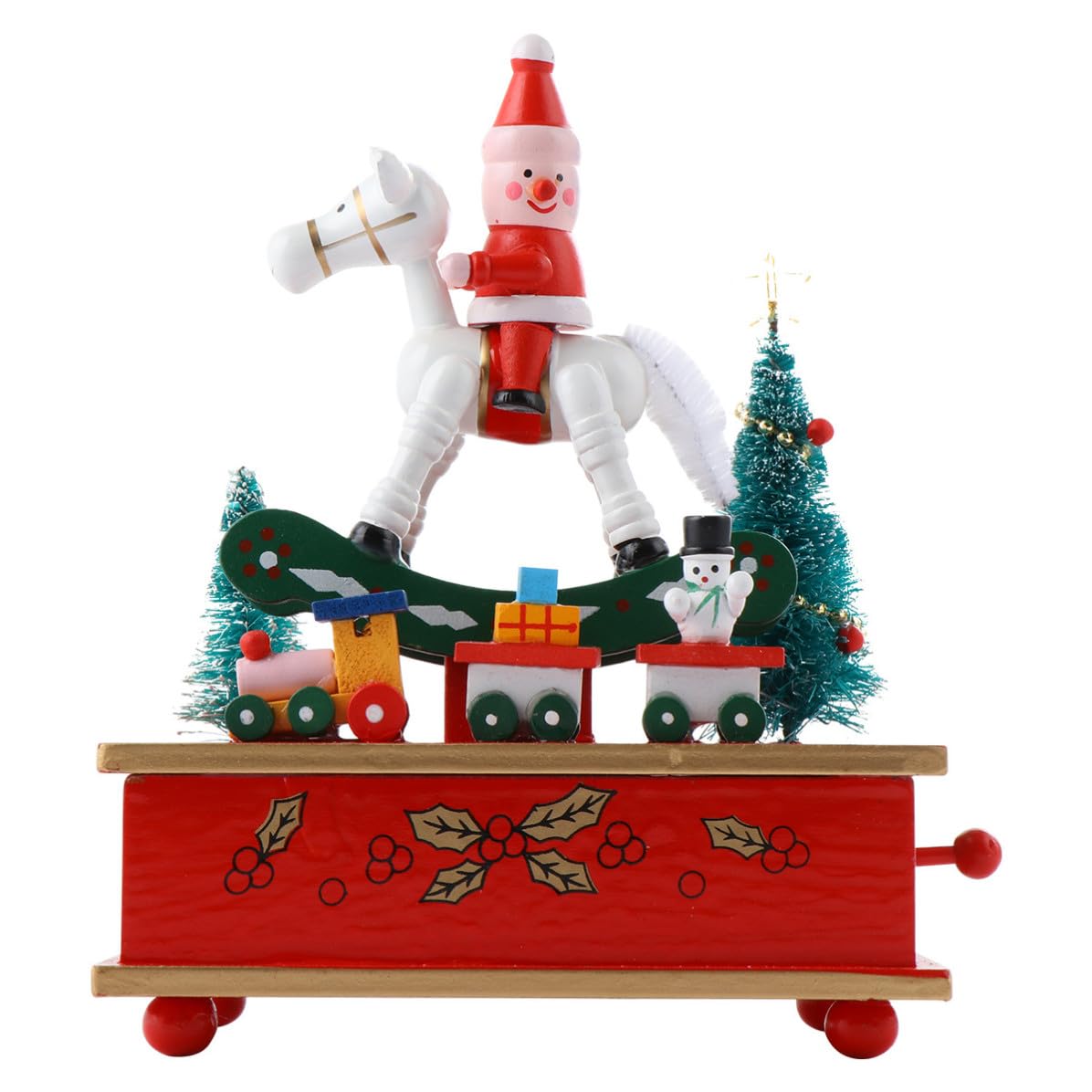 Caja de Navideña en Navidad de Madera Portátil y Fácil de Usar Adorable para Oficina y