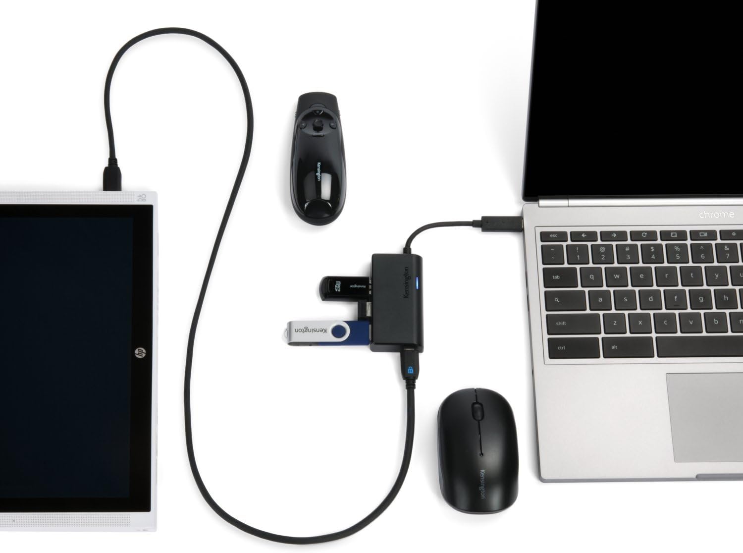 Kensington CH1000 USB-C to 4-Port USB 3.0 Hub for USB Type-C Devices (K33995WW)