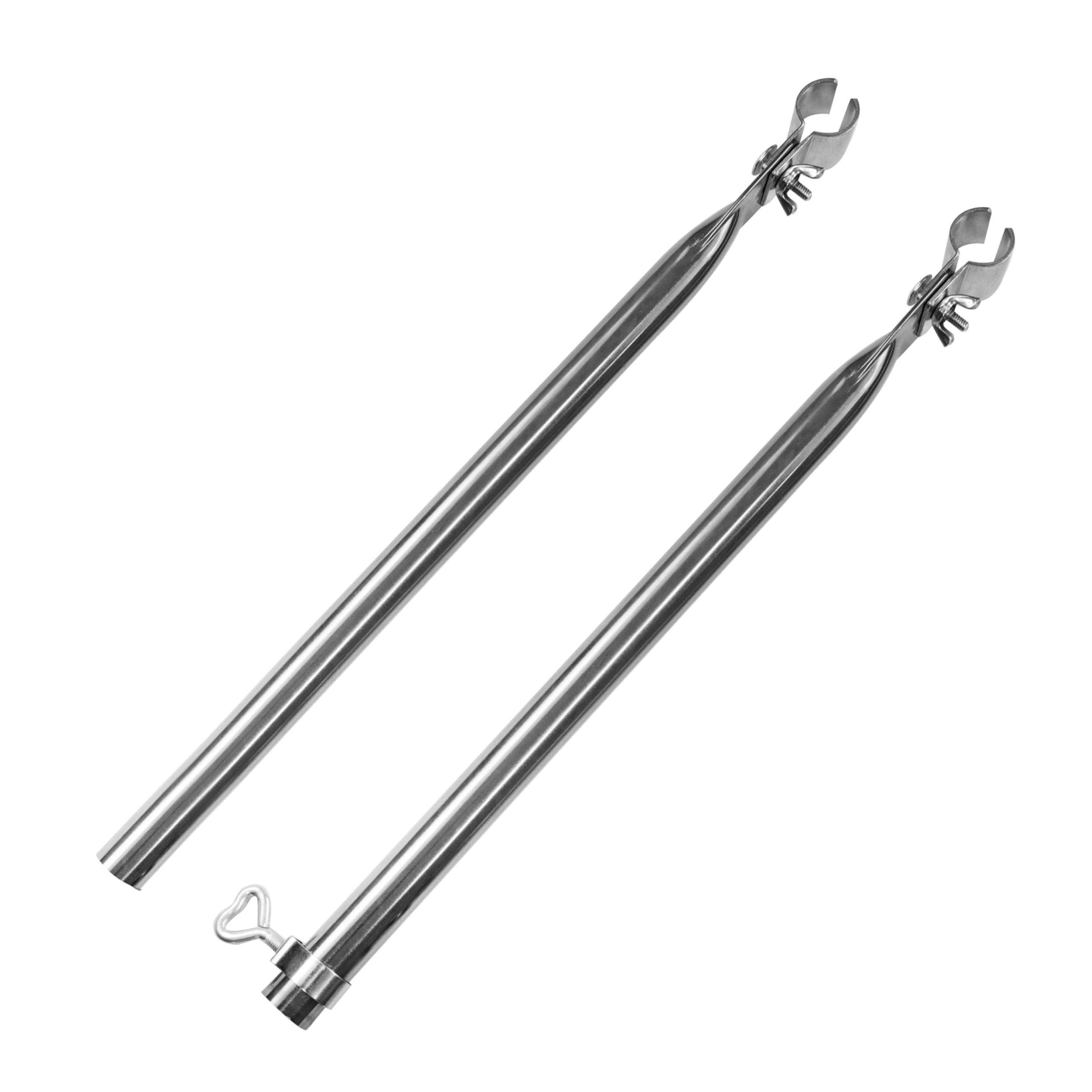 1 STÜCK - Stahl Zeltstange - mit 2x Klemmen - teleskopierbar 50-80cm - Ø22/19mm - 2 Teile - Dachauflagestange - leicht - stabil