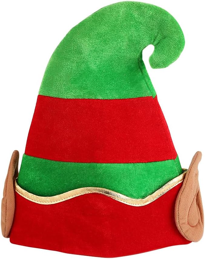 Christmas Elf Hat,Plush Large Santa Hat for Adults Women Man, Thicken Velvet Costumes Accessories