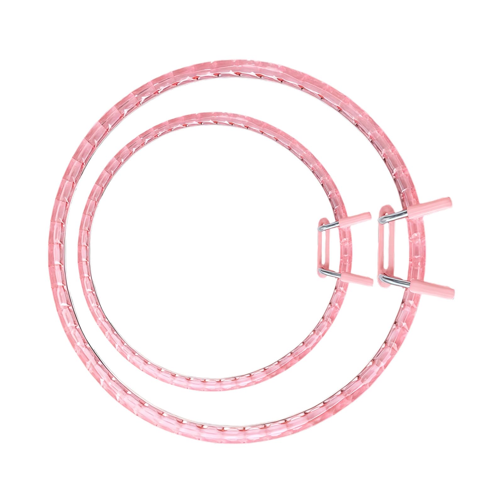 ZEPFJHE 2Pcs Sturdy Acrylic Spring Embroidery Hoops for Stitching and Crafting Acrylic Embroidery Frames