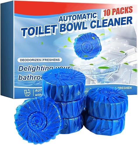 Limpiador automático de inodoro, tabletas de limpieza de inodoro 2025, limpiador de tanque de larga duración para baño, práctico desodorante azul,