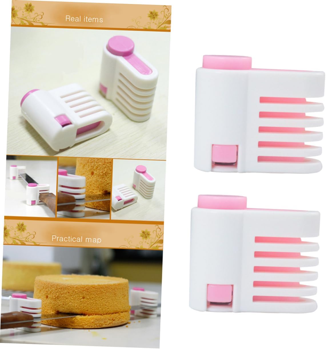 Cake Slicing Leveler 4 Pcs Adjustable 5 Layer Plastic Guide