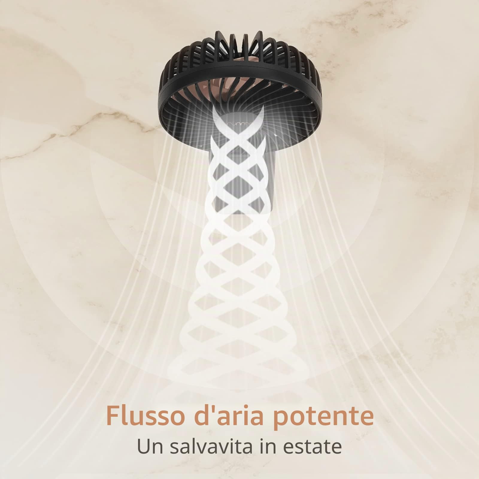 Funme Ventilatore USB Ricaricabile Ventilatori Mano Portatile 9-53 Ore di Utilizzo Ventilatore Pieghevole Elettrico 4 Velocità per All'aperto Casa Ufficio Viaggio