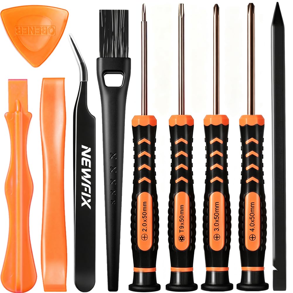 Cleaning & Repair Tool Kit for PS4 PS5 Console & Controller, NEWFIX TR9 Security Torx Driver with PH00 PH0 PH1 Phillips Screwdriver Set for Sony PlayStation 4/5 Disassembly, Dust Removal & Maintenance