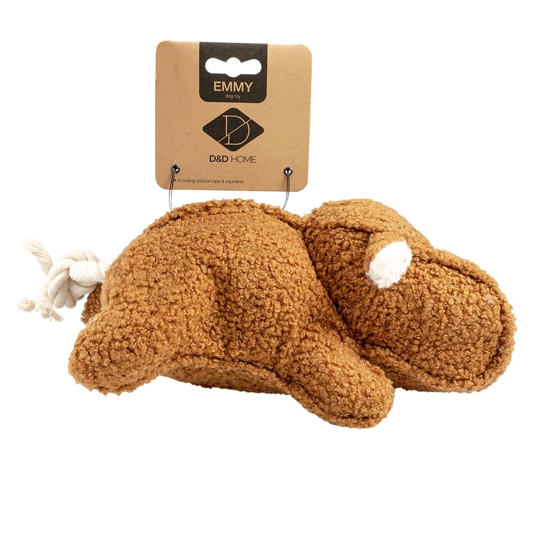 D&D Home, Jouet pour Chiens Emmy 30x14x12 cm, Corde épaisse avec Noeud dans Le Jouet, avec Queue en Corde de Coton Naturel, Rembourrage 100% Polyester, Couleur et Forme contemporaines