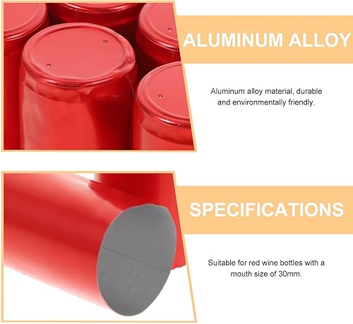 Miniatura 8 de Luxshiny 10pcs Pvc Termoencogimiento Cápsulas Con Lágrima Vino Envoltura Botella Cápsulas Shrink Cap para Bodegas y Uso en el Hogar Rojo