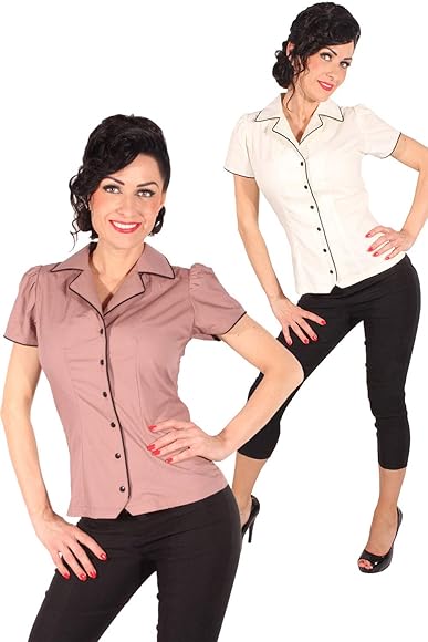 Rockabilly damen bluse Clearance