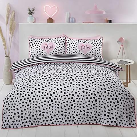 Rapport Home Dalmatian Black and White Double Duvet Cover Set Cover