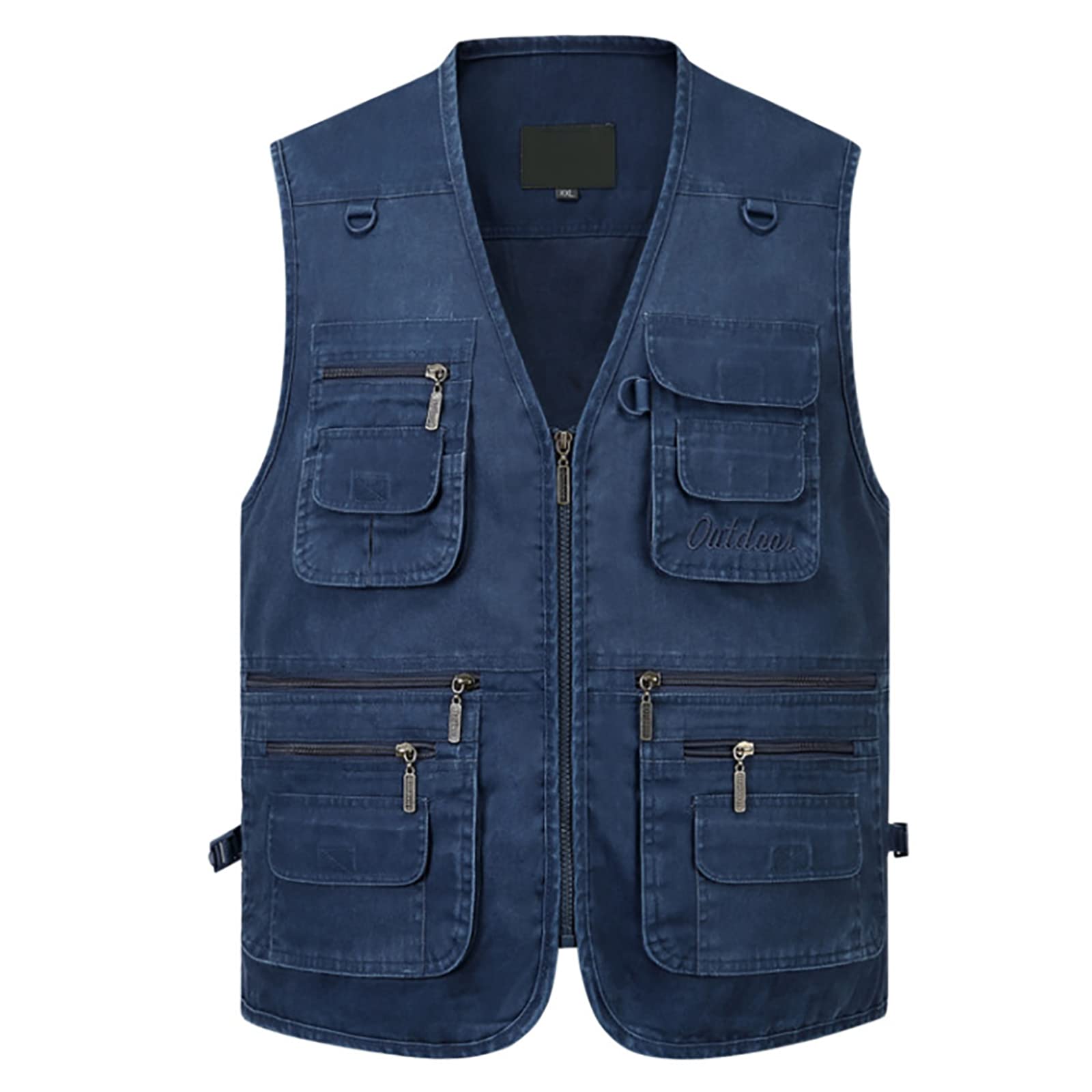 Hombres Bolsillo Múltiple Chaleco de Pesca para Caza Senderismo Fotografía Verano Chaleco Sin Mangas(Size:3XL,Color:Azul)