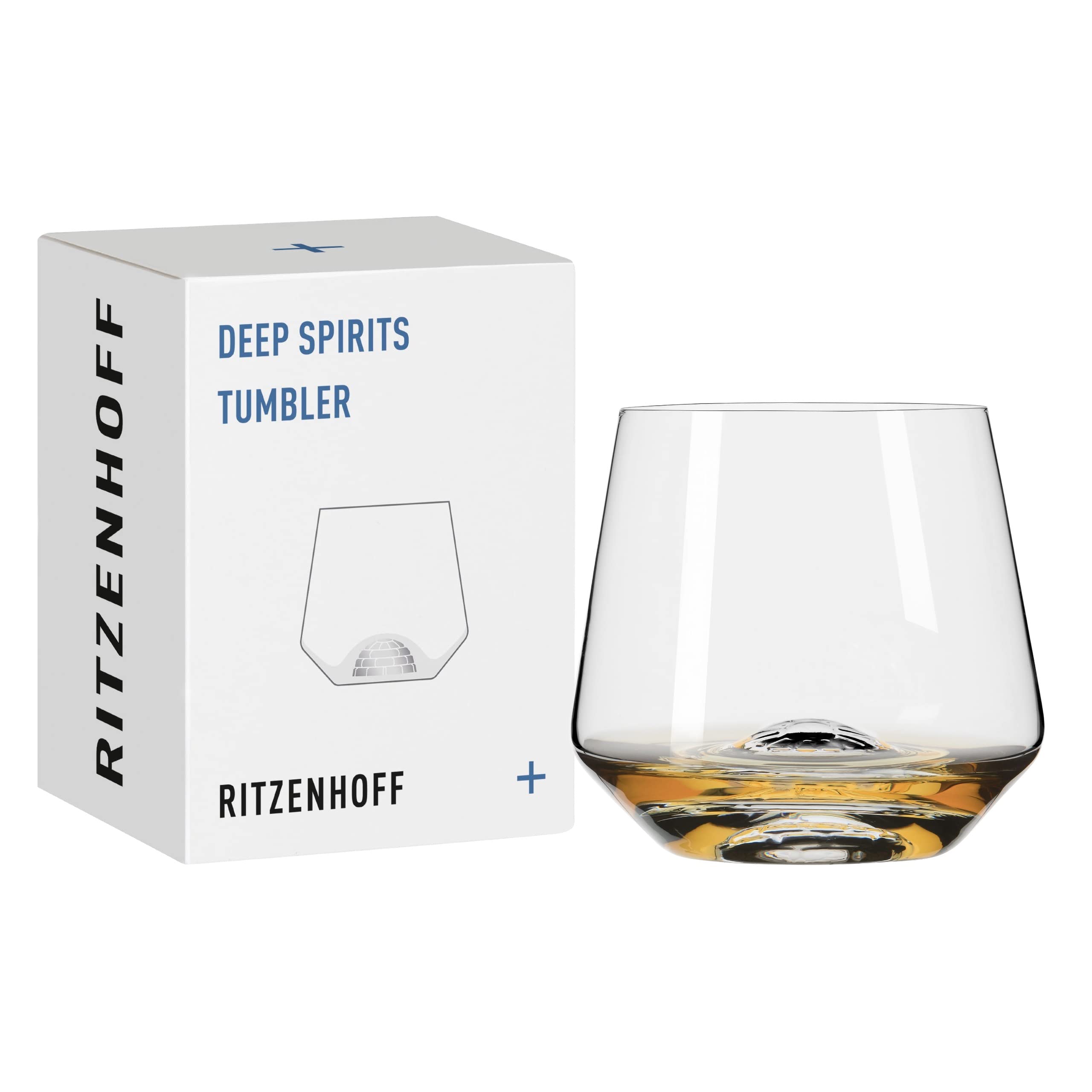 RITZENHOFF 3841004 Tumbler Glass 400 ml Deep Spirits No. 4 Igloo with Relief in Crystal Base Made in Germany