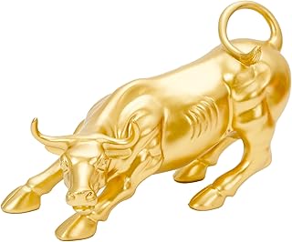 AMOIENSIS Wall Street Bull Statue Replica 10 inch Resin Stock Investors Wall Street Icon Statue Gifts, Investment Symbol F...
