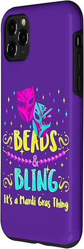 Miniatura 2 de Funda para iPhone 11 Pro Max Mardi Gras para teléfono con cuentas de Nueva Orleans y funda brillante para Mardi Gras