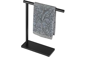JQK Hand Towel Stand - Black Modern Free-Standing Hand Towel Rack