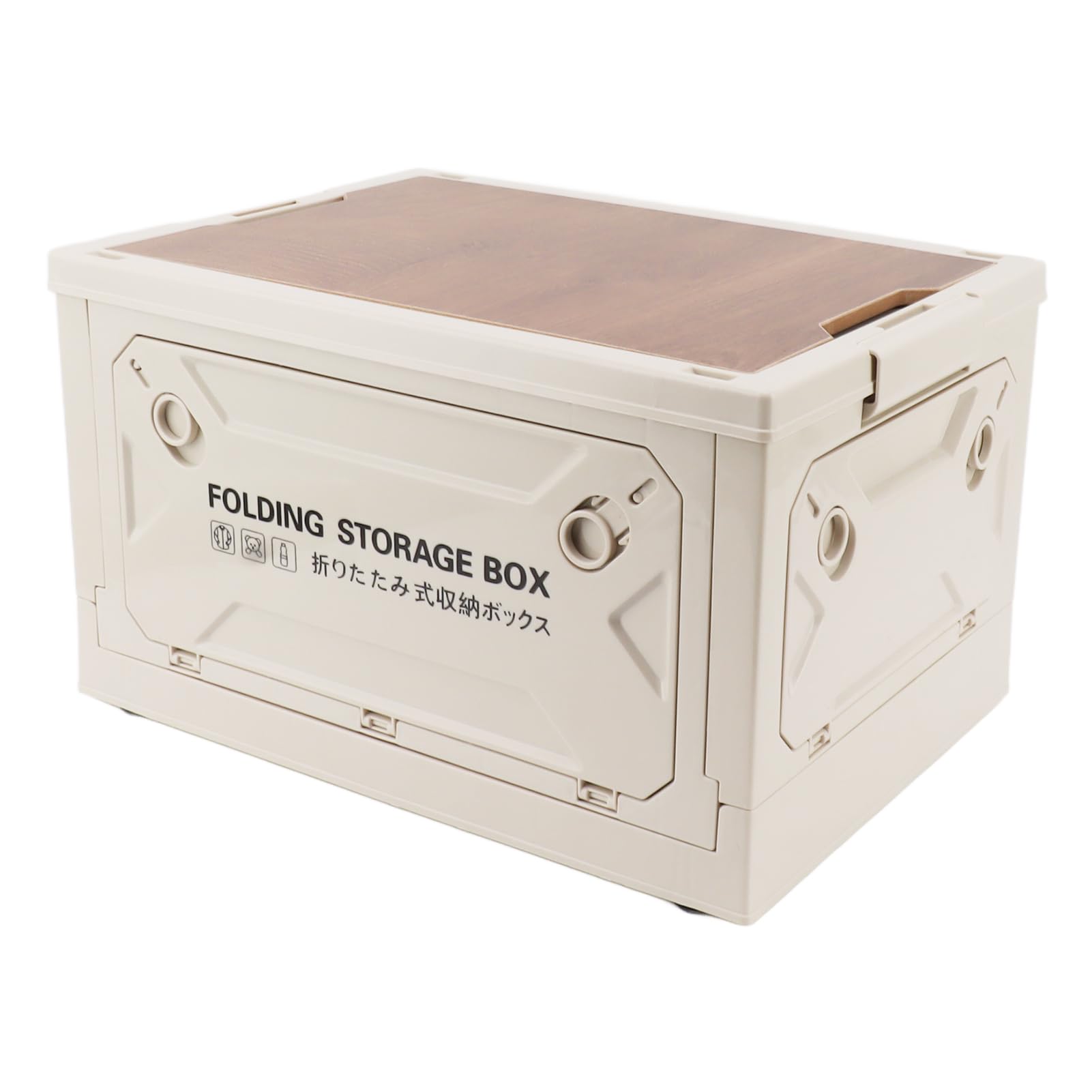 Cam Storage Box Pulley Design 5 Sides Opening Cam Folding Storage Bins for Car Outdoor Green Cam Storage BoxCollapsible Storage Bins with WheelsCam (White Small)