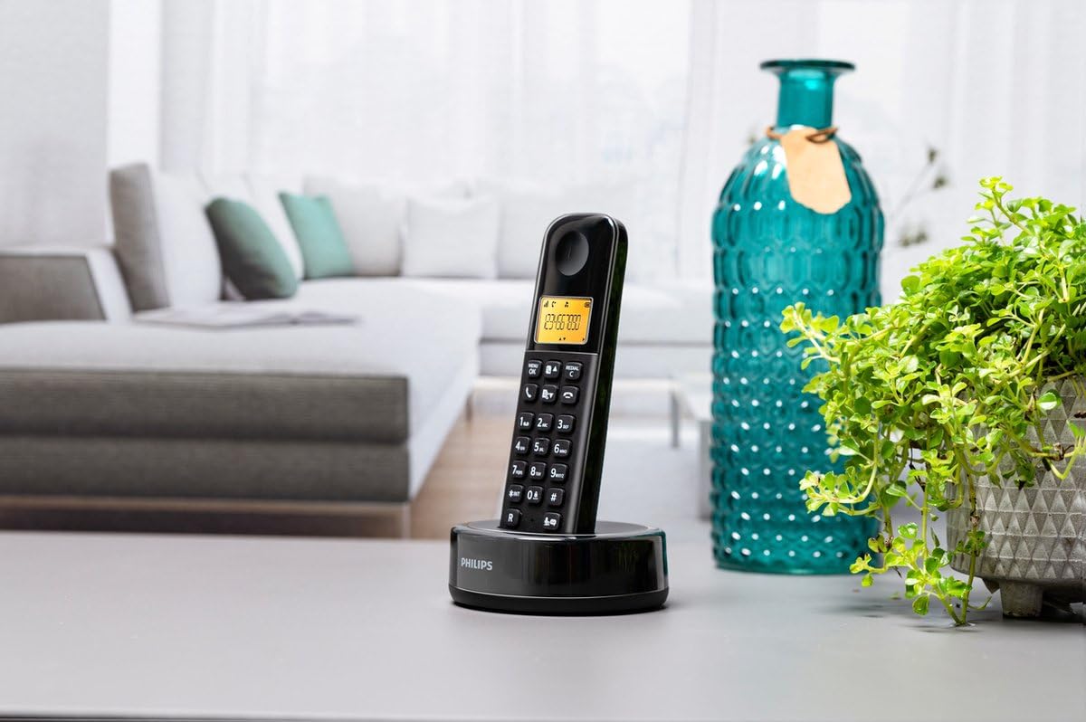 Philips Teléfono Inalámbrico, D1651B/01, DECT, Doméstico, Conexión de Línea Fija, Contestador Automático, Negro — view 4