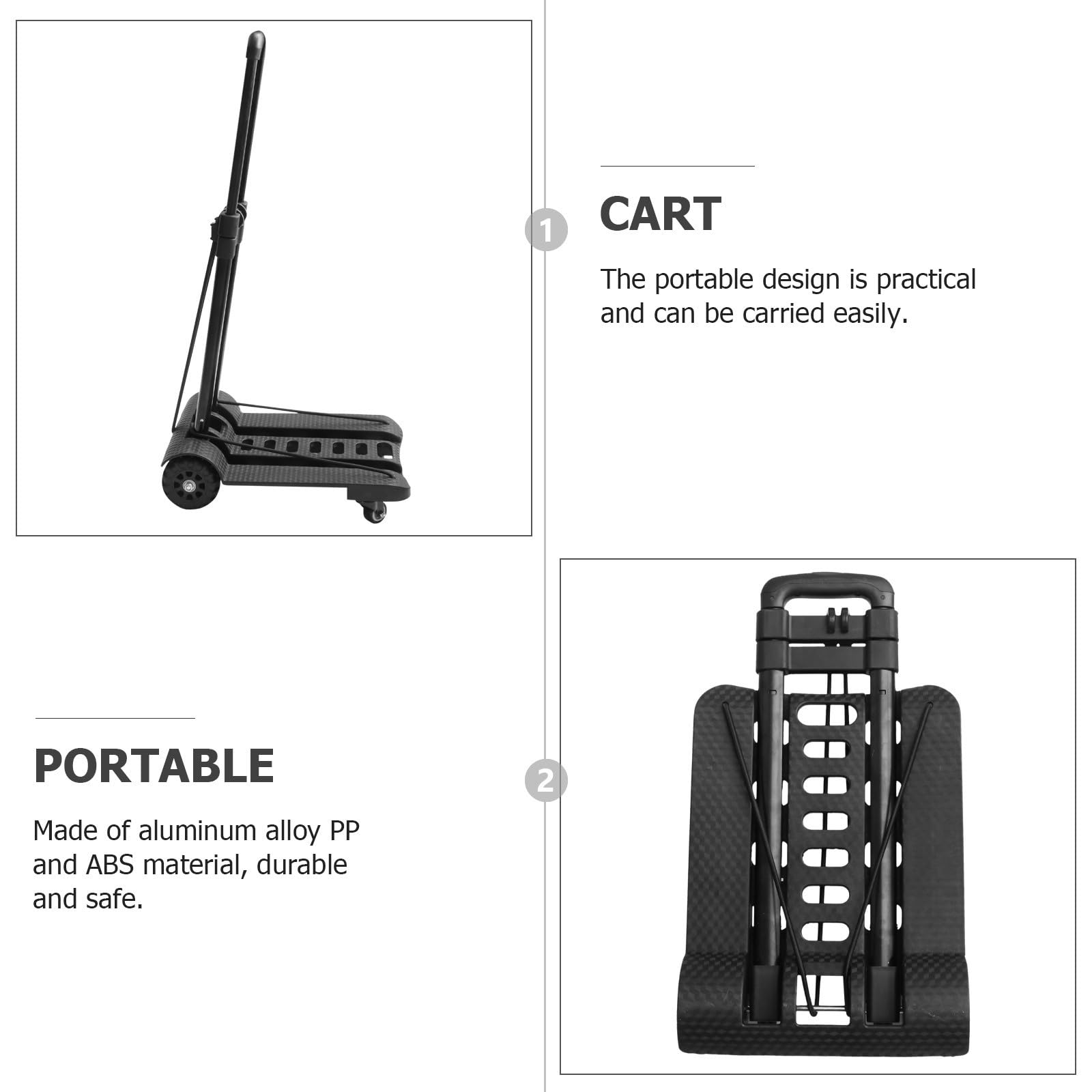 Aluminio Carrito de Plegable Aleación Portátil para Equipaje y Compras