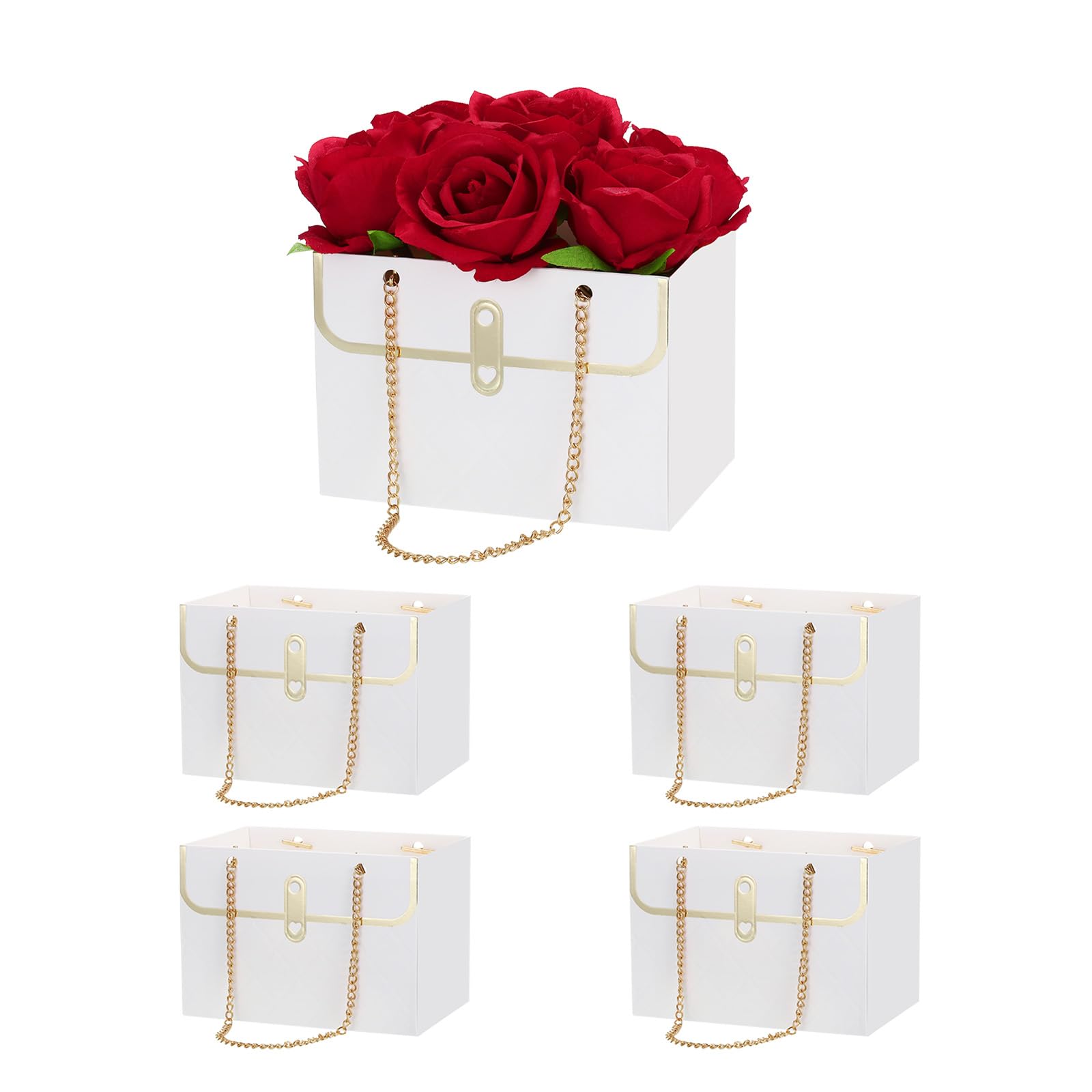 5 Papiertaschen Für Blumensträuße – Mit Griff, Faltbar, Für Floristen, Hochzeiten, Geschenke