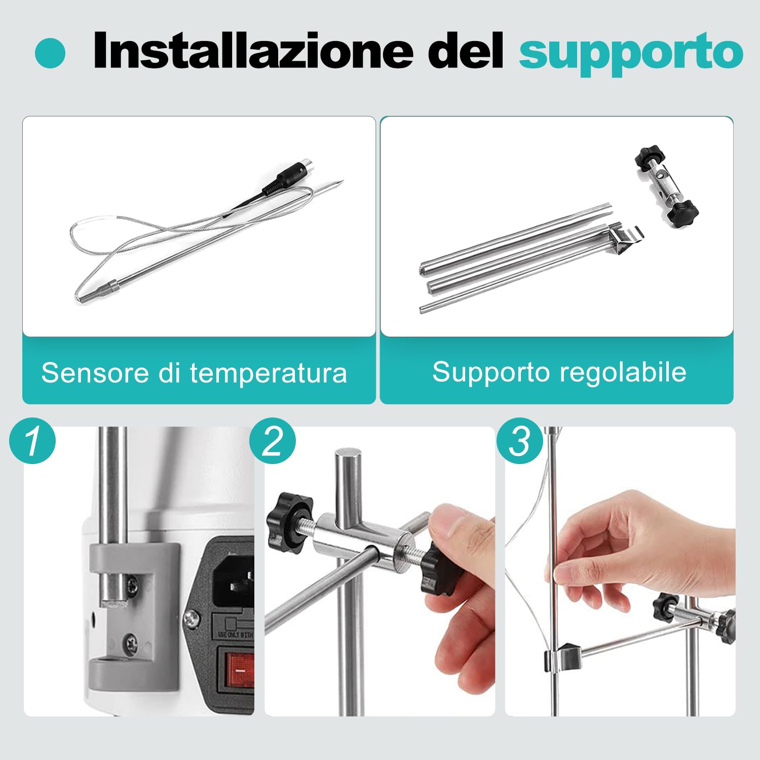JOANLAB Mantello Riscaldante Magnetico da 1000ml, Agitatore Magnetico da Laboratorio Termostato 350W, Display Digitale, Sonda Temperatura e Timer