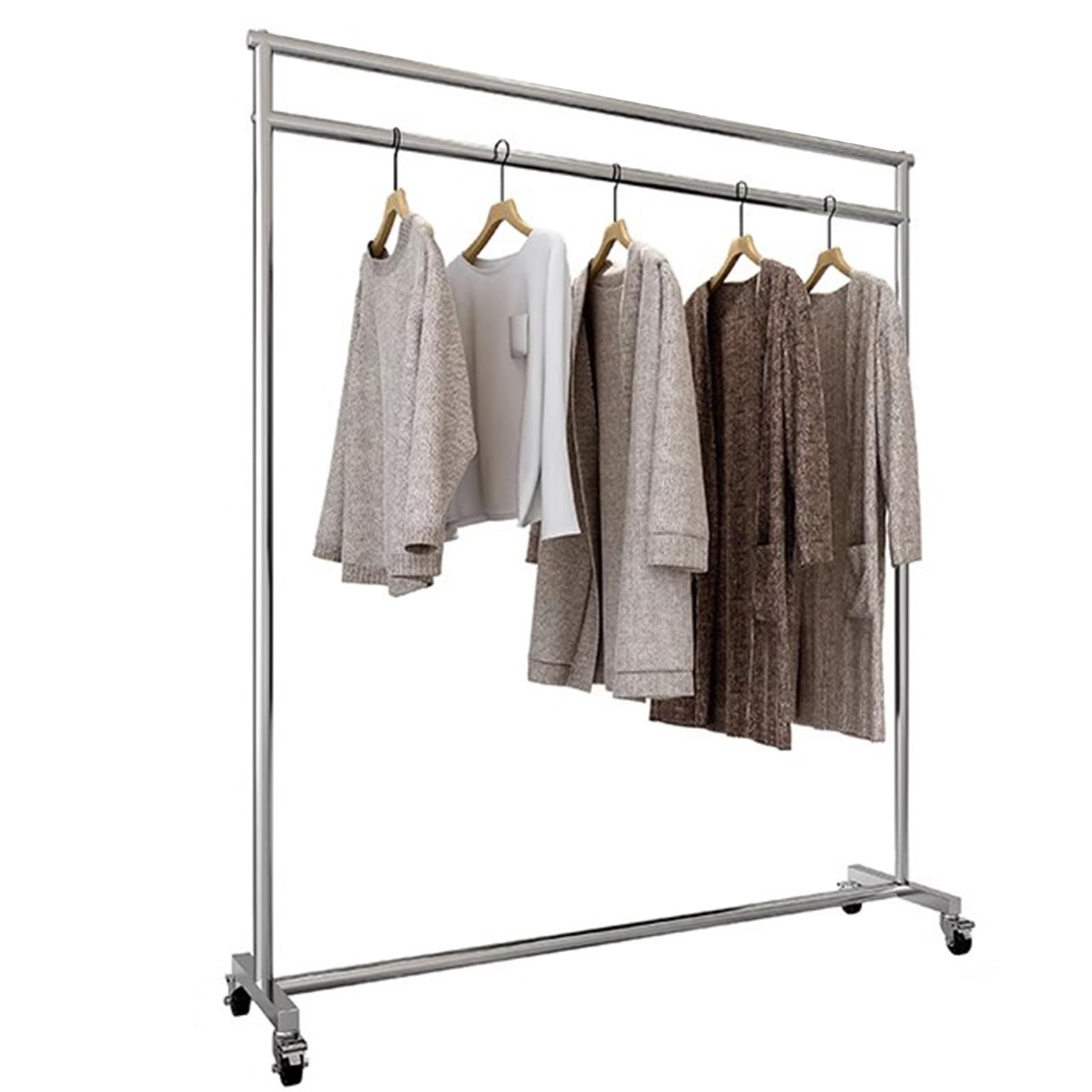 Portant à vêtements solide avec roulettes pour penderie de chambre