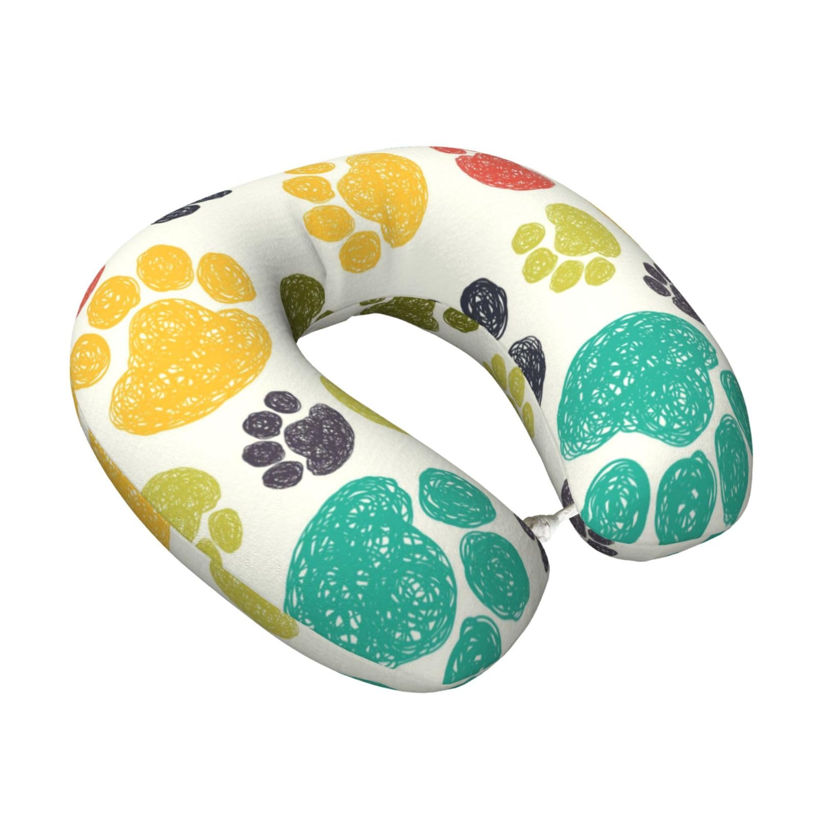 LKYMOH Cute Dog Paws, Travel Neck Pillow U-Shaped Memory Neck Support Soft Comfortable With Washable Cover For Airplane Car Traveling and Office