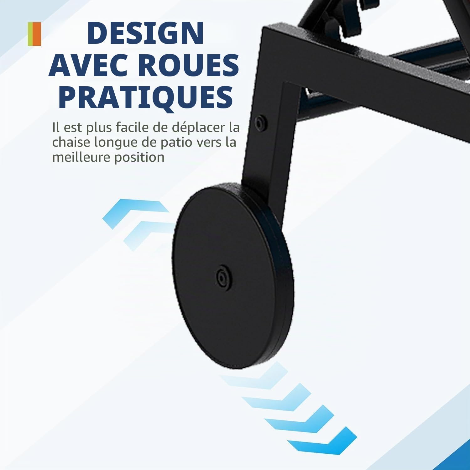 Garvee Lot de 3 chaises Longues de Jardin avec Table d’appoint – Dossier réglable 5 Positions, roulettes Pratiques, Assise textilène rembourrée – pour Piscine, terrasse, Jardin ou Plage – Marron