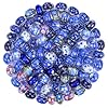 Aipridy Large Hole European Beads, Craft Supplies Kit，Assorted Mixed Color Lampwork Spacer Beads for DIY Bracelet Jewelry Making (100, Sapphire) #1