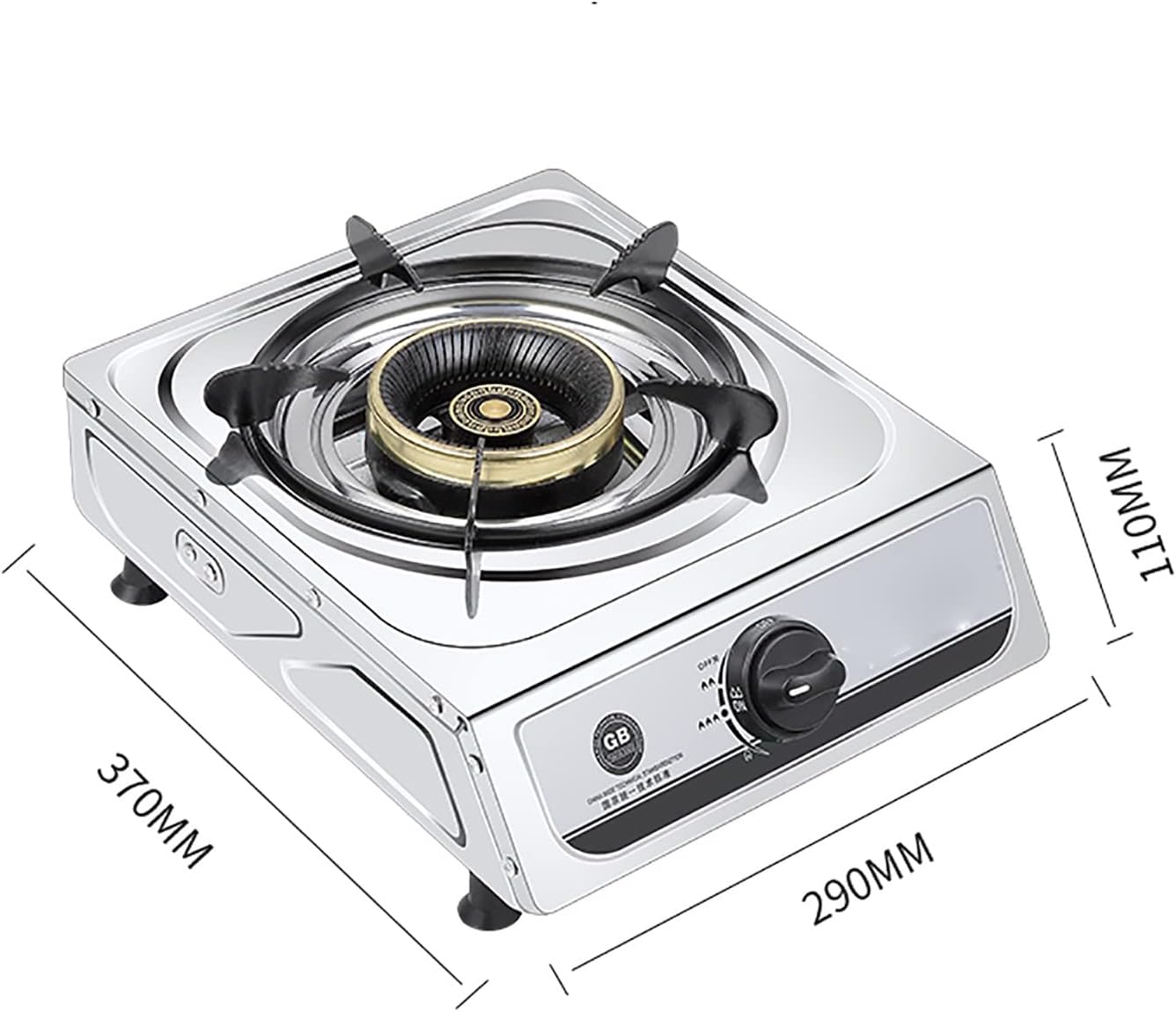 Burners Gas Hob gas hob Lightweight Stainless Steel Gas Cooktop For Cooking 1 Burner 37cm Cooktop Camping Outdoor 4.2kW LPG/NG [Energy Class A](A,LPG)