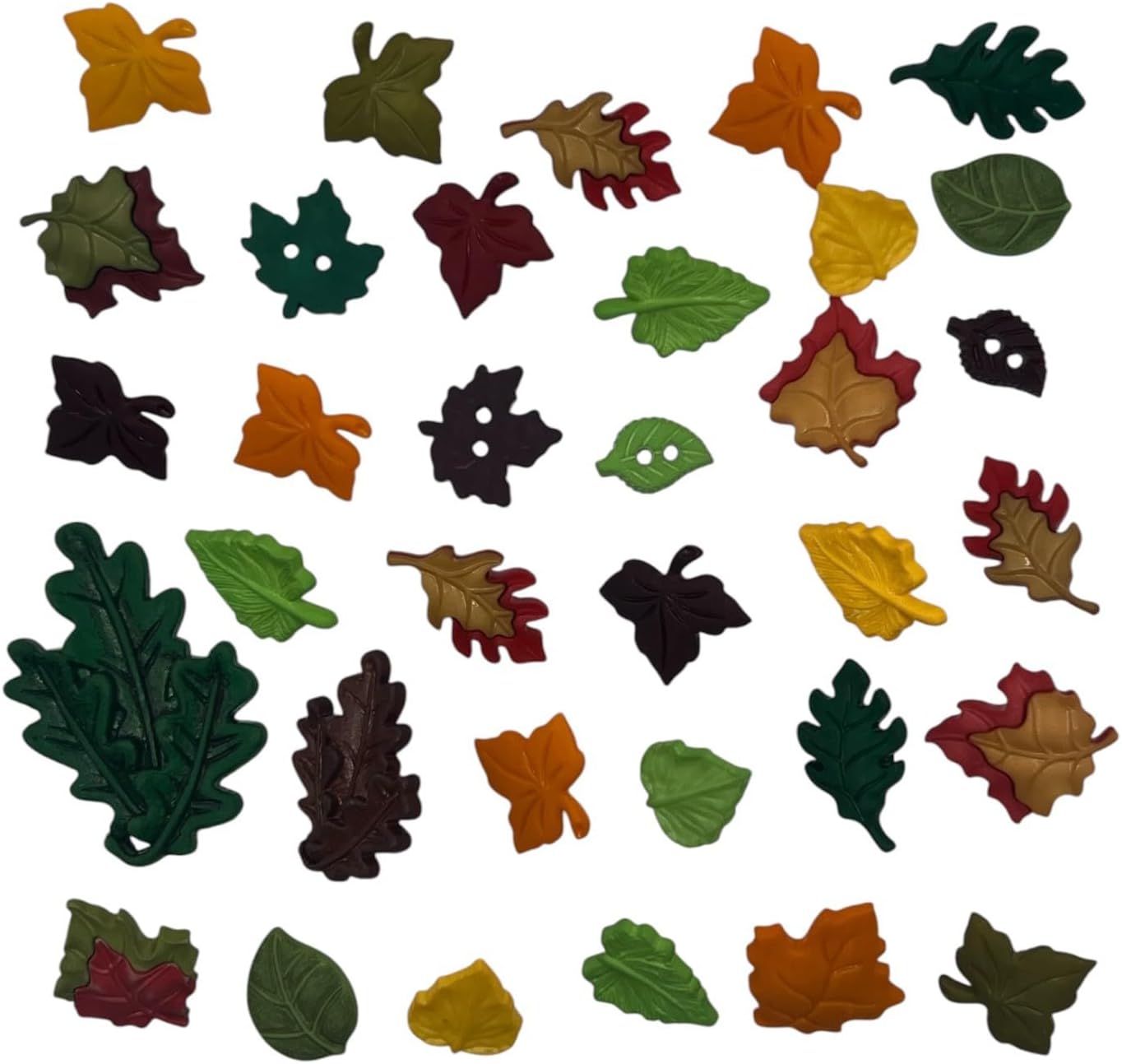 Buttons Galore & More Autumn Leaves Buttons for Crafts & Sewing – 100 Piece Assortment of Fall Leaf Buttons & Embellishments – Shank, Sew Through & Flat Back Buttons for DIY Crafts