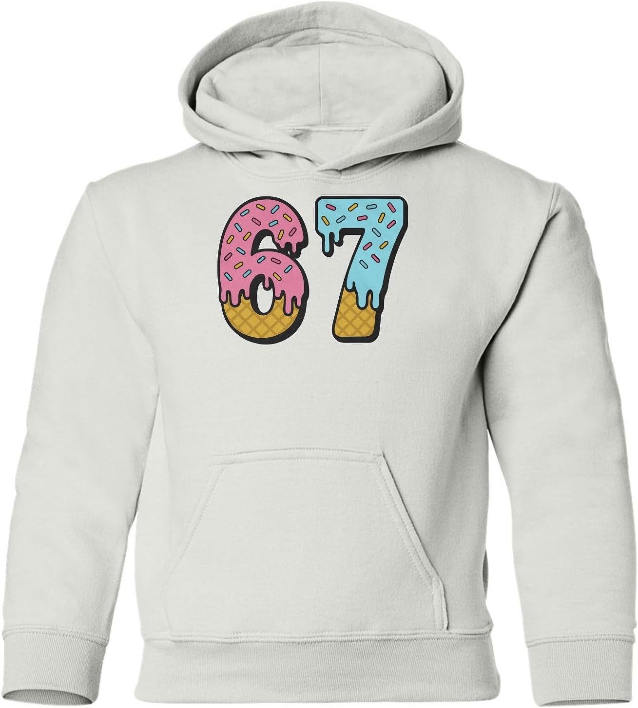 Six Seven 6 7 Viral Meme – Drip Ice Cream 67 Funny Youth Hooded Sweatshirt