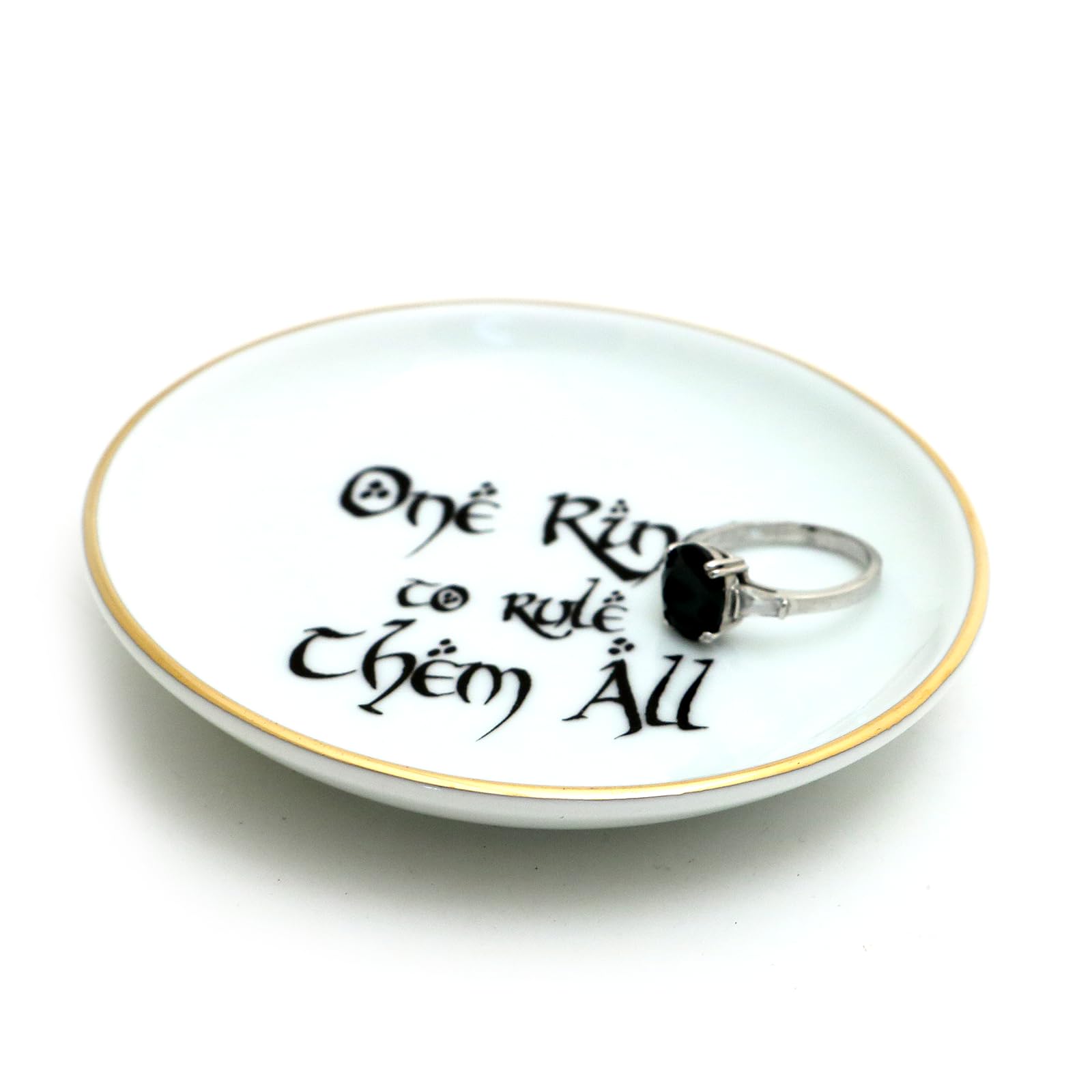 One ring to Rule Them All ring dish with 22K gold accent, LOTR