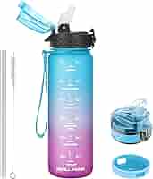 Borraccia Bambini GOPPUS 500ml Con Cannuccia - Senza BPA, Motivazionale Con Marcature Tempo | Tritan Sportiva - Foto 5