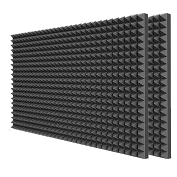MOCKING BIRD 72 X 36 Inch Pyramid Designed Acoustic foam Sound proof foam for wall panels with high density and fire Resistant acoustic room treatment for Studio Recording & singing (PACK OF 2, BLACK)