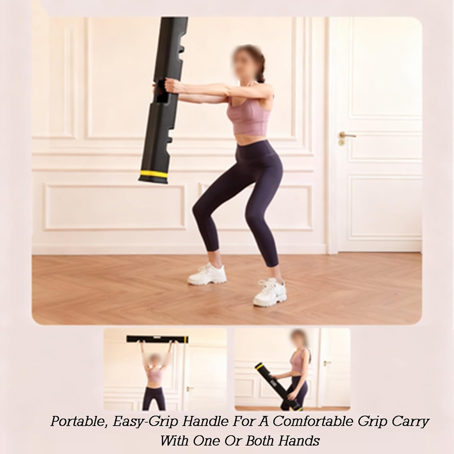 Weighted Strength Training Bucket Portable Training Rubber Bar,Weight Bearing Strength Training Bucket Men and Women Yoga Column