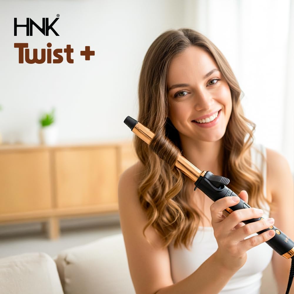 HNK Hair Curler Tong Twist 13mm with Rose Gold Titanium Barrel | 12 Heat Settings (120°C–230°C) | Advanced Heat Technology | 360° Rotating Clamp | Fast 60-Second Heat-Up | Digital Temperature Display (13mm) - Image 4 thumbnail