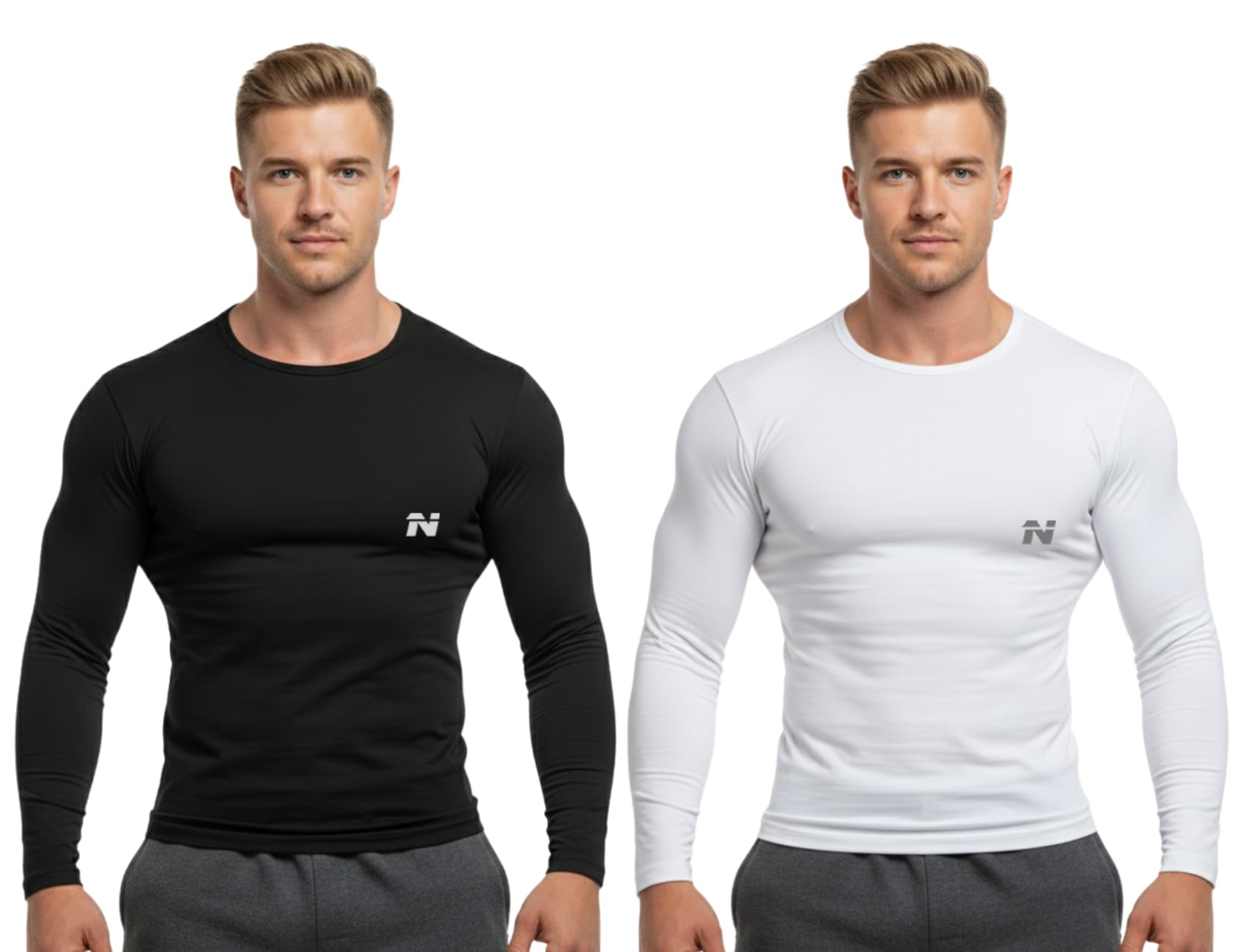 NINQ Mens Skinny Fit Gym T-Shirt – Dry Fit Gym Wear for Training, Running, Fitness Workouts, Sports, Athletic Performance, and Exercise Compression t Shirt for Men