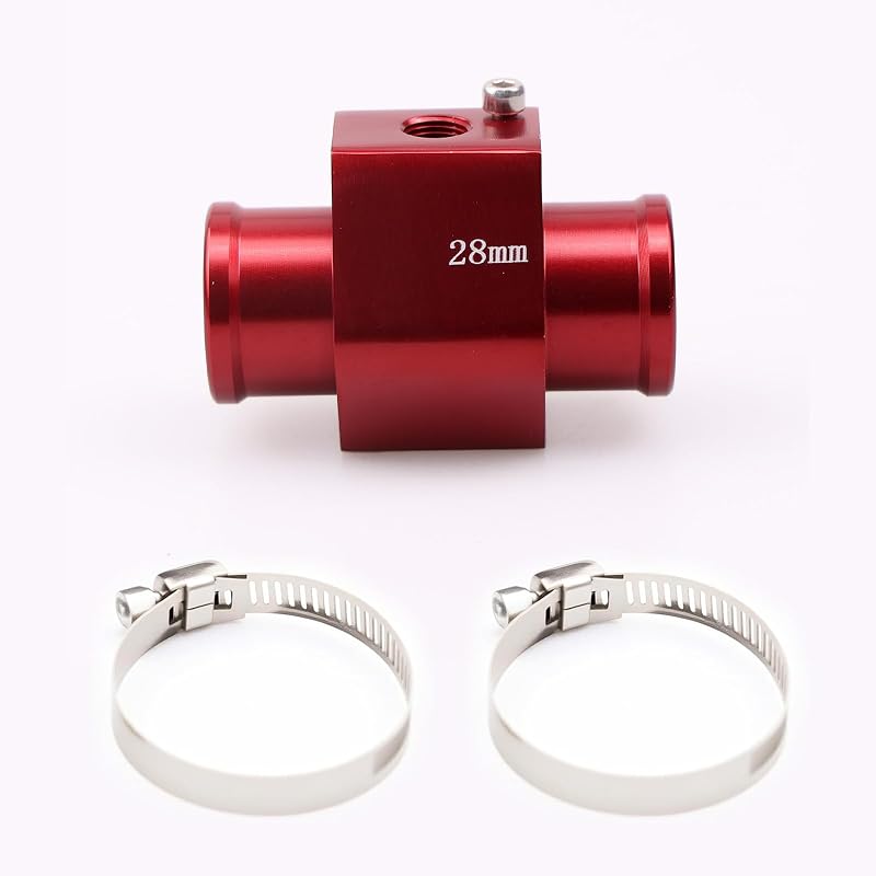Adaptador de Sensor de Temperatura para Mangueira do Radiador MINGABC em Alumínio – Vermelho, 28 mm