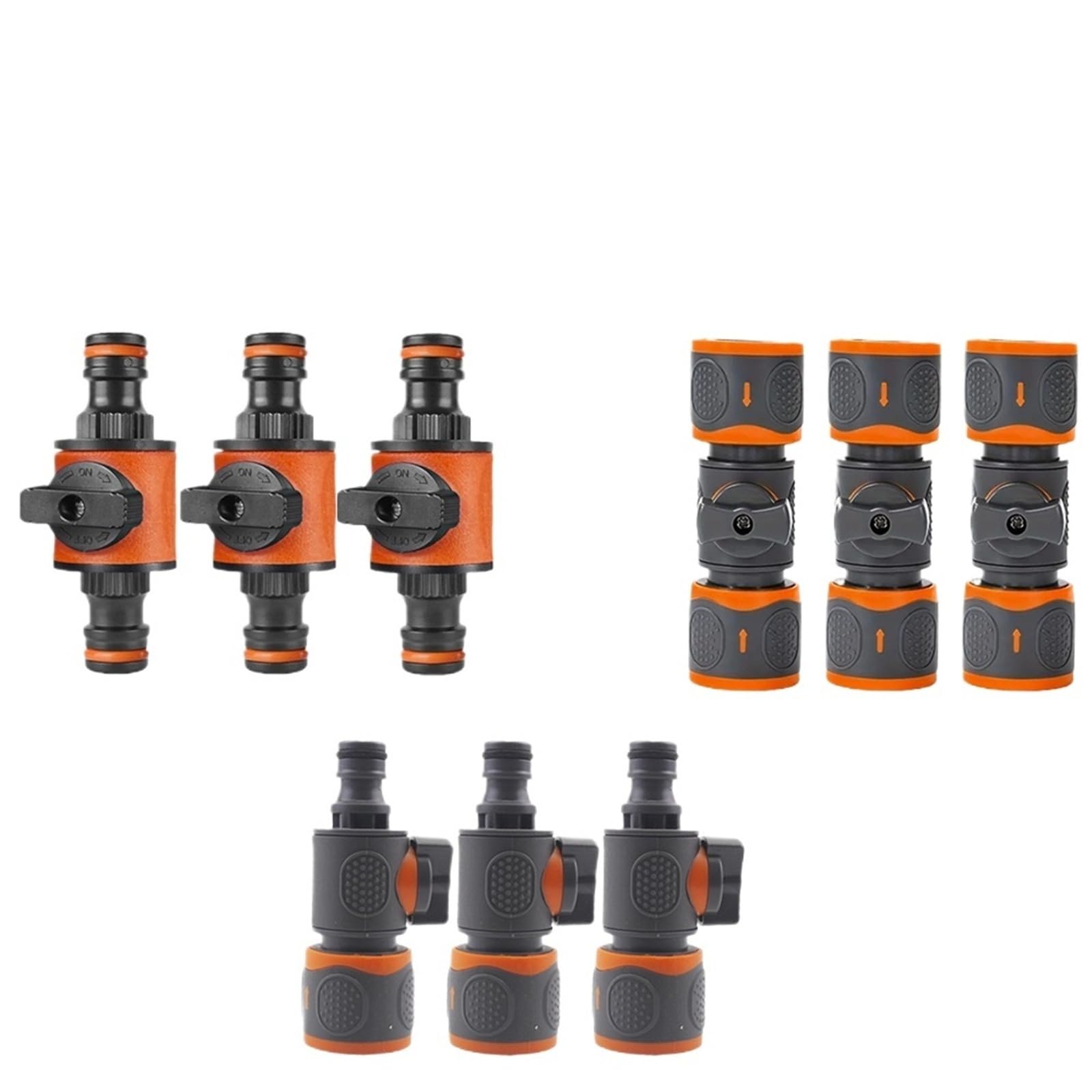 Schlauchverbinder Gartenschlauch-Absperr-Schnellkupplung | 1 9-teilige 16-mm-Ventilschalterbewässerung(3Set (9Pcs))