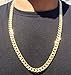 Mens Hip-Hop 10mm Width 30 Inch 14k Gold Plated Cuban Link Curb Chain Necklace with Heavy Cuts By Naivo-LSDMY Store