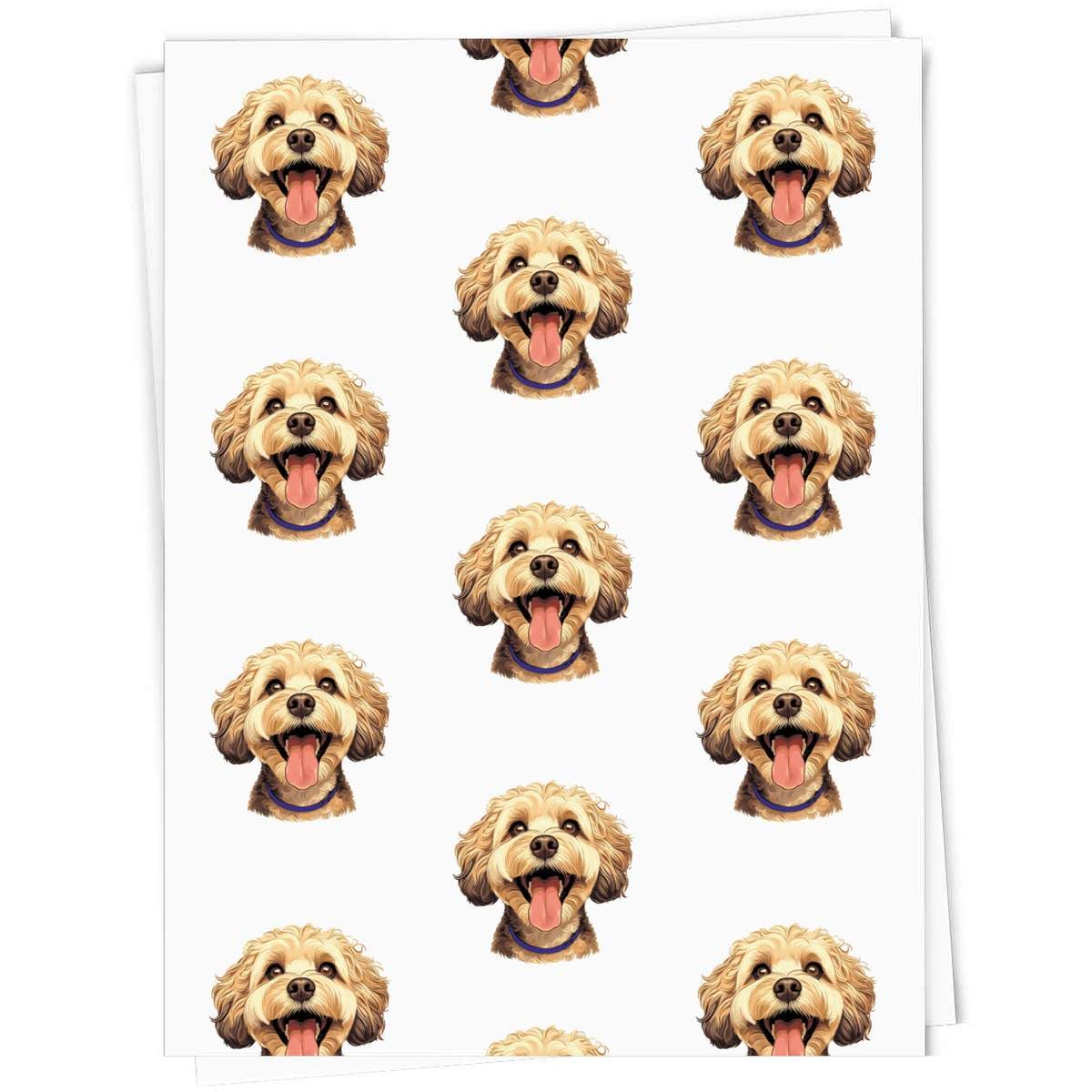 Azeeda 5 x 'Happy Cockapoo' Gift Wrap Paper (GI00099383)