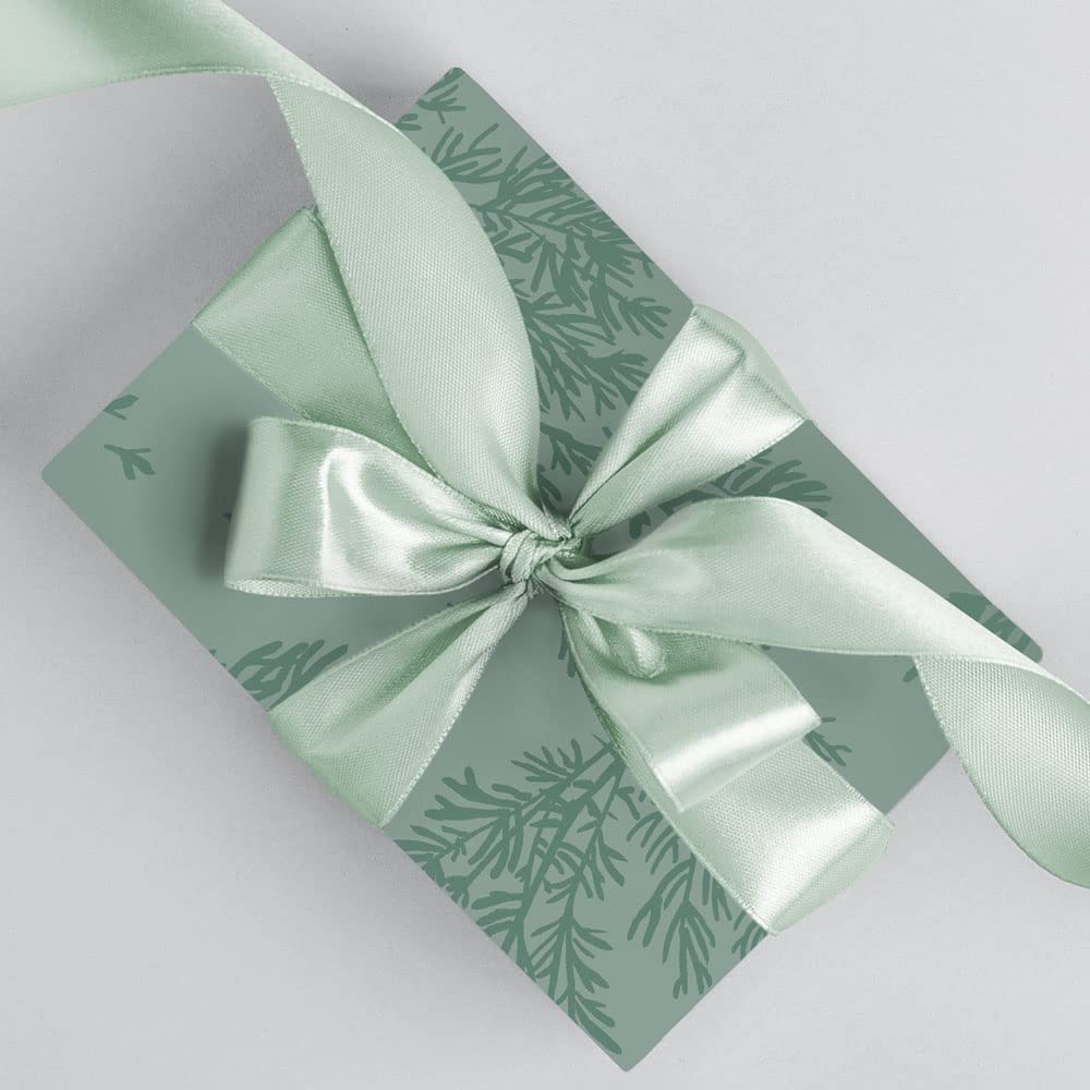 FSC große Rolle Geschenkpapier Thuja 50 cm x 200 m | 80/m² Weihnachtspapier | HUTNER