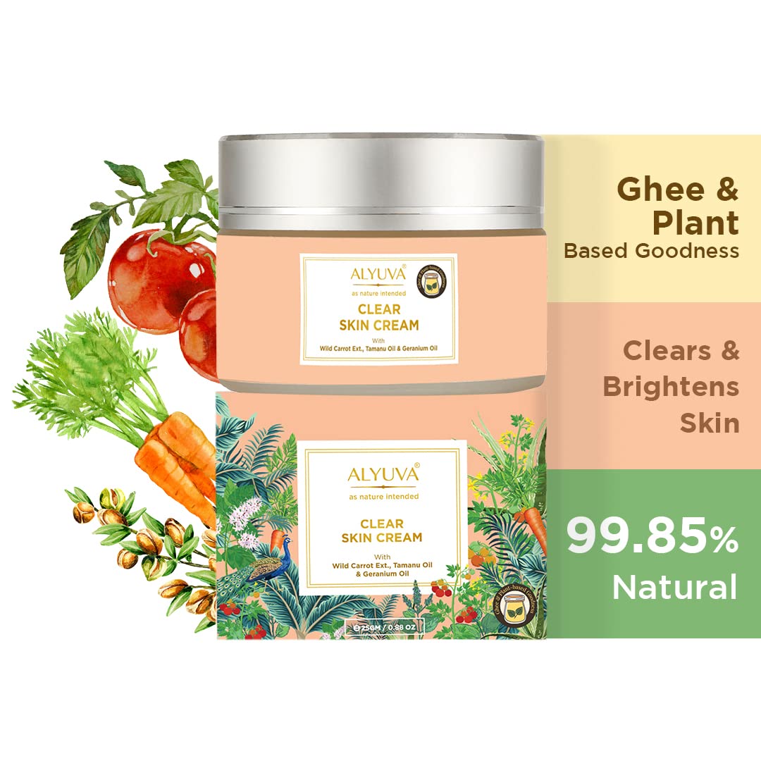Alyuva Vitamin E Enriched Natural Clear Skin Radiance Face Cream for Hyperpigmentation & Dark Spots, 40gm